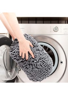 TYCOM Tycom Bathroom Rugs Bath Mat Non Slip Fluffy Soft Plush Microfiber Shower Carpet Rug Washable Non-Slip Carpet Mat for Bathroom Floor 50 By 80 CM Long Dark Grey.  - Image 3
