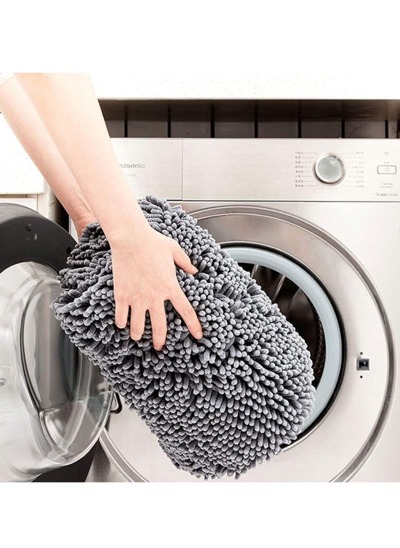 TYCOM Tycom Bathroom Rugs Bath Mat Non Slip Fluffy Soft Plush Microfiber Shower Carpet Rug Washable Non-Slip Carpet Mat for Bathroom Floor 50 By 80 CM Long Dark Grey.  - Image 3