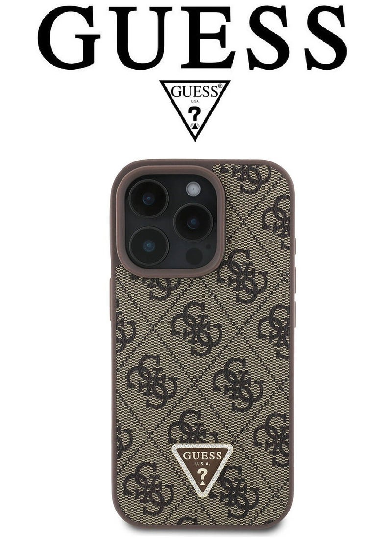 CG MOBILE IPhone 15 Pro Max cover case with a strap, iphone 15 pro max back cover with french design, iphone 15 pro max case with a logo and a leather design approved by the global brand Guess. From CG-MOBILE. In Brown  - Image 3