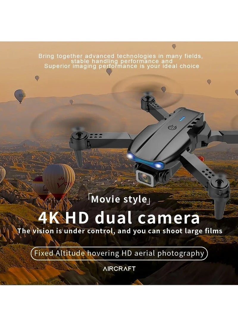 TIGER - E99 Pro Foldable RC Drone with Dual 4K HD Camera – FPV Live Video Quadcopter for Adults & Kids with WiFi Remote Control, Headless Mode, Altitude Hold, One-Key Start/Landing, 2 Rechargeable Batteries – Beginner-Friendly Drone Toy for Aerial Photography - Image 1