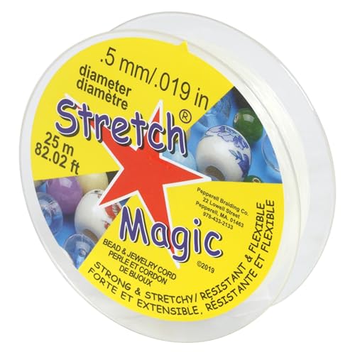 Stretch Magic Elastic Beading Cord – Clear Color, 0.5mm in Diameter, 25-Meter (82 ft) - Easy to Knot, Strong & Stretchy String for Making Beaded Jewelry - Image 1
