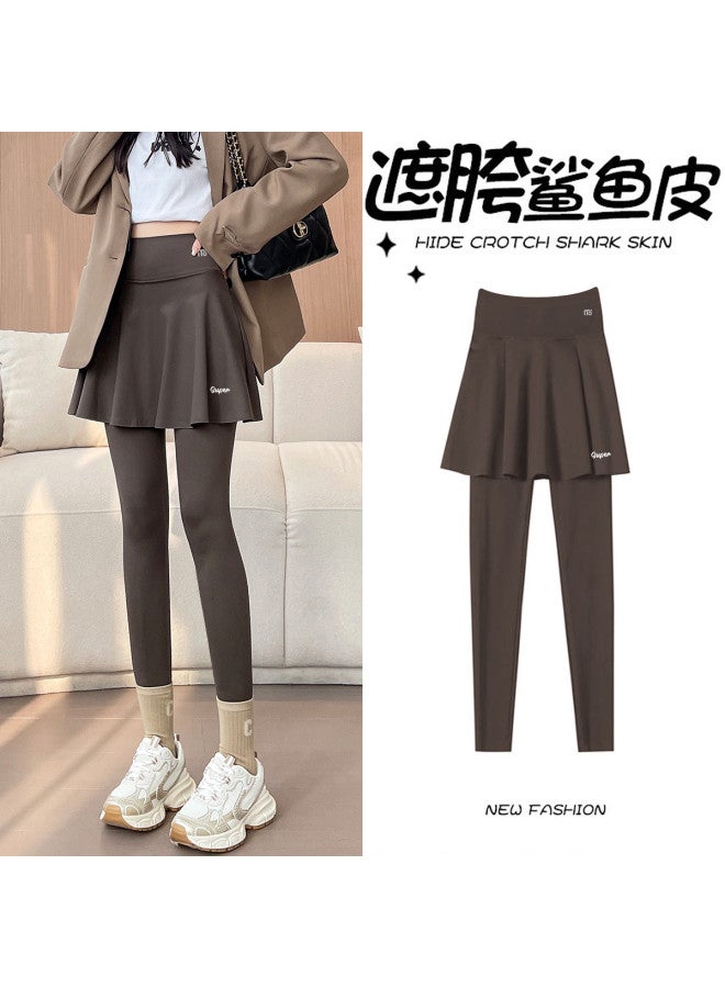 Modal False Two-Piece Shark Pants For Spring And Summer, Wearable Outdoors, Abdomen-Shaping, Hip-Lifting, Hip-Wide Covering, Slimming Culottes, Sports Yoga Barbie Base Layer Pants - Image 2