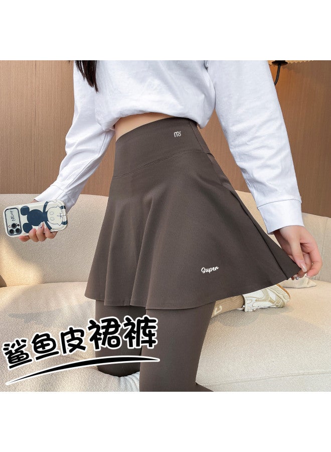 Modal False Two-Piece Shark Pants For Spring And Summer, Wearable Outdoors, Abdomen-Shaping, Hip-Lifting, Hip-Wide Covering, Slimming Culottes, Sports Yoga Barbie Base Layer Pants - Image 3