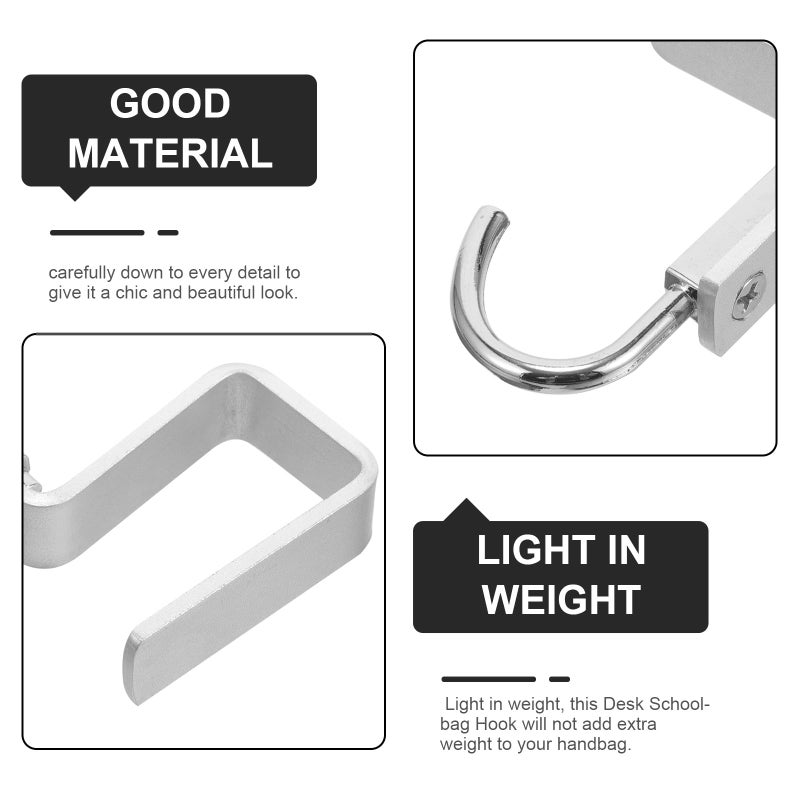 Aluminum Alloy Desk Hook Hanger For School Bags Accessories 2 6cm Clamp - Image 4