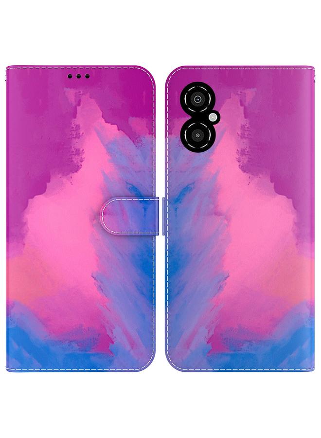 Case For Xiaomi Poco M4 5G Watercolor Pattern Flip Leather Phone Case