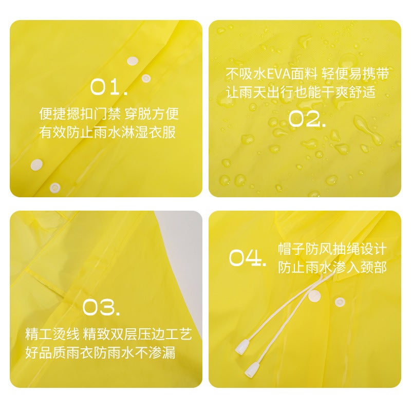 Tpe Thickened Non-Disposable Raincoat Travel Outdoor Adult Children Travel Unisex Eva Raincoat Poncho - Image 4