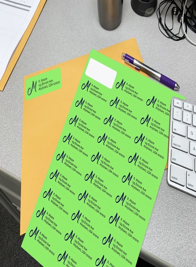 Blank Labels Fluorescent Yellow FBA & Mailing Labels – 2.625" x 1", 30 Per Sheet, Bright High-Visibility, Permanent Adhesive, Laser & Inkjet Compatible - Image 4