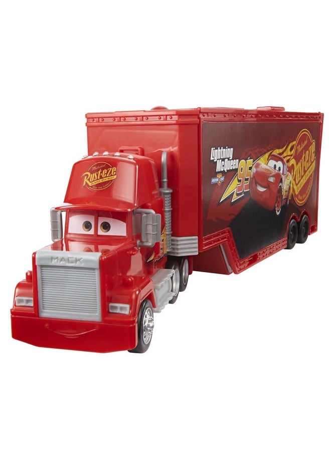 Mattel Games Disney Cars Toys Transforming Mack Playset 2In1 Toy Truck & Tuneup Station With Launcher Lift & More  - Image 1