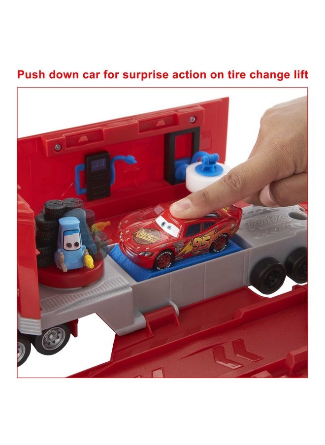Mattel Games Disney Cars Toys Transforming Mack Playset 2In1 Toy Truck & Tuneup Station With Launcher Lift & More  - Image 5