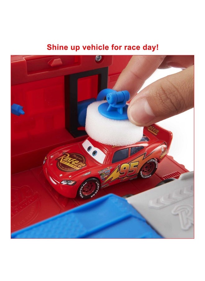 Mattel Games Disney Cars Toys Transforming Mack Playset 2In1 Toy Truck & Tuneup Station With Launcher Lift & More  - Image 3