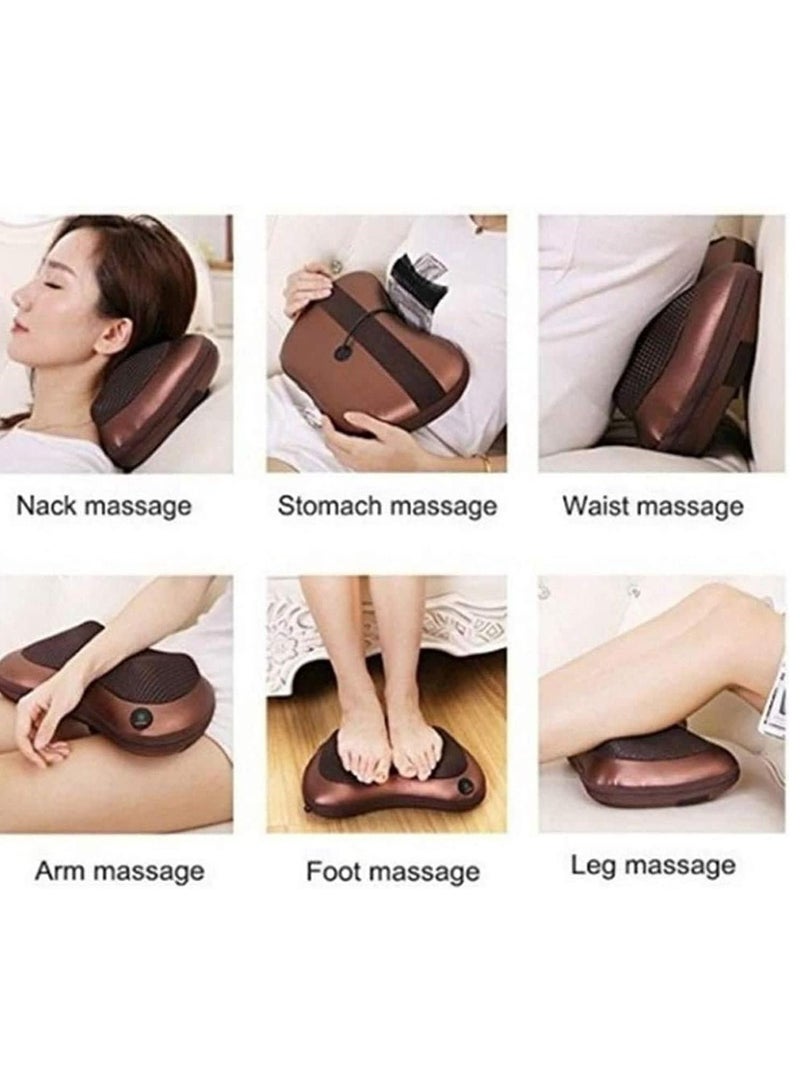 Neck Massage Pillow And Shoulders, Adomen, Legs Back Massager Relaxation By 8 Head With Magnet Vibrator Electric Heating Kneading Therapy - Image 5