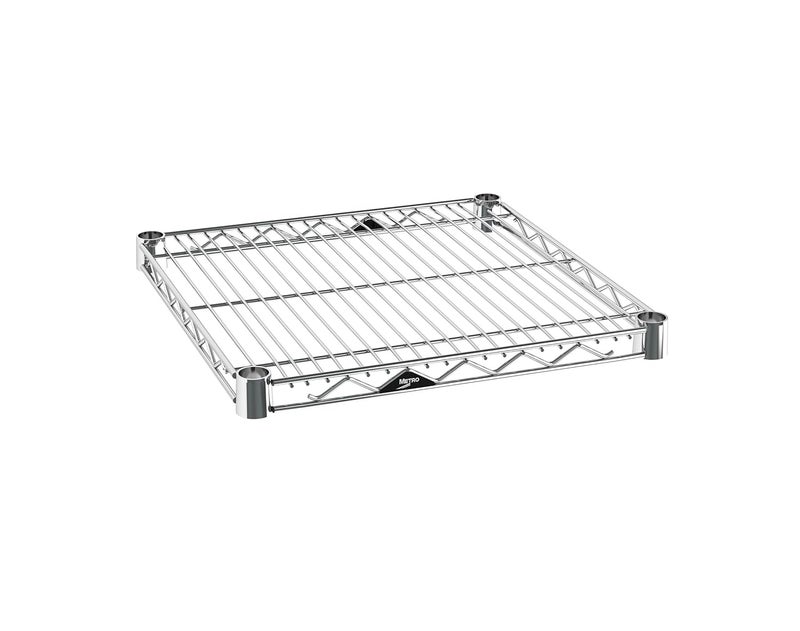 Super Erecta 2424NC Chrome Shelf - Industrial Metal Wire Shelving for Restaurants, Kitchens, Home and More - 24"W x 24"L, 800 lbs. Capacity - Includes 1 Wire Shelf, Split Sleeves - NSF Certified