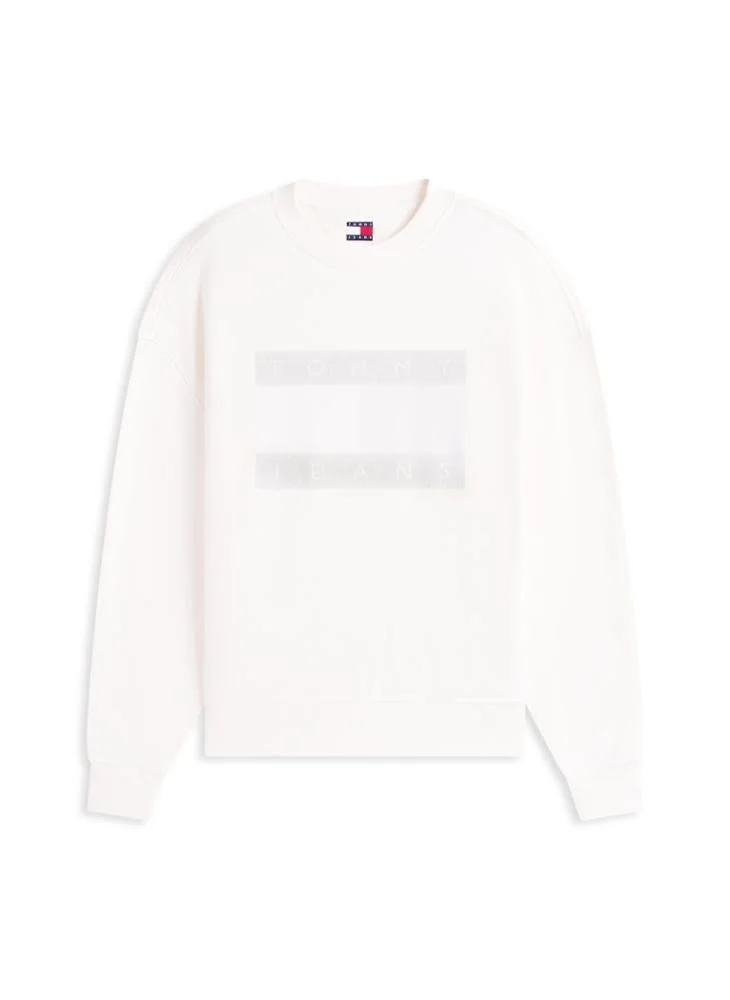 TOMMY JEANS  90S Distressed Flag Crew Neck Sweatshirt for Men | Best Price UAE
