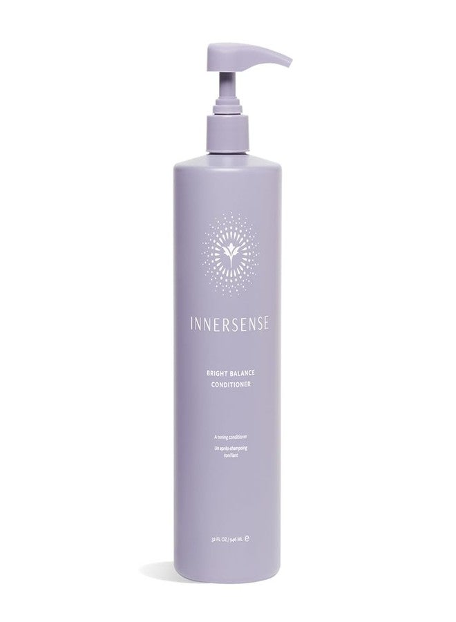 INNERSENSE Organic Beauty - Bright Balance Purple Toning Conditioner | Coconut + Pumpkin Seed Oil to Nourish + Moisturize Light + Gray Hair | Non-Toxic, Cruelty-Free | Paraben Free (32 fl oz | 946 ml) - Image 1