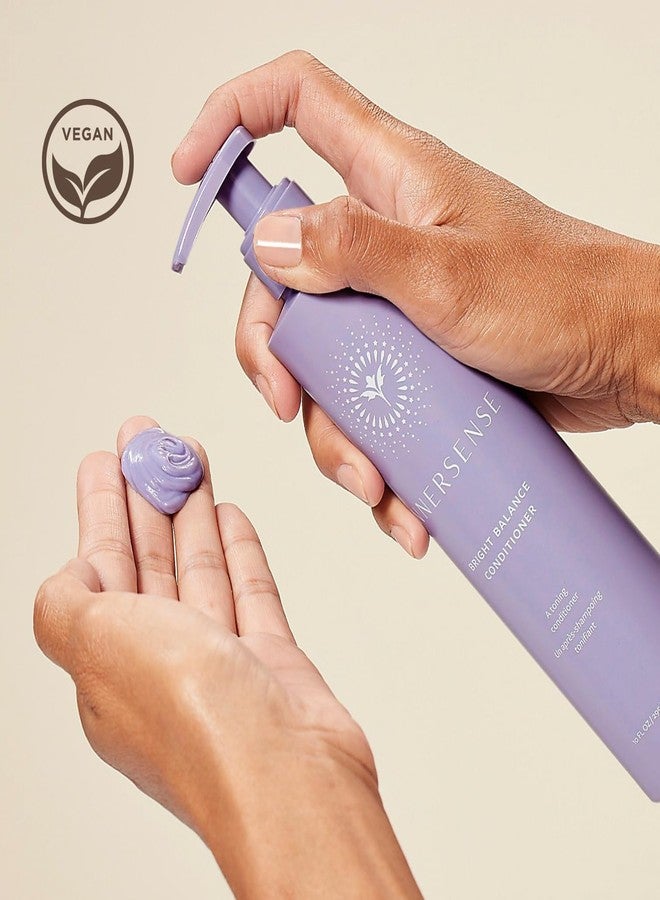 INNERSENSE Organic Beauty - Bright Balance Purple Toning Conditioner | Coconut + Pumpkin Seed Oil to Nourish + Moisturize Light + Gray Hair | Non-Toxic, Cruelty-Free | Paraben Free (32 fl oz | 946 ml) - Image 3