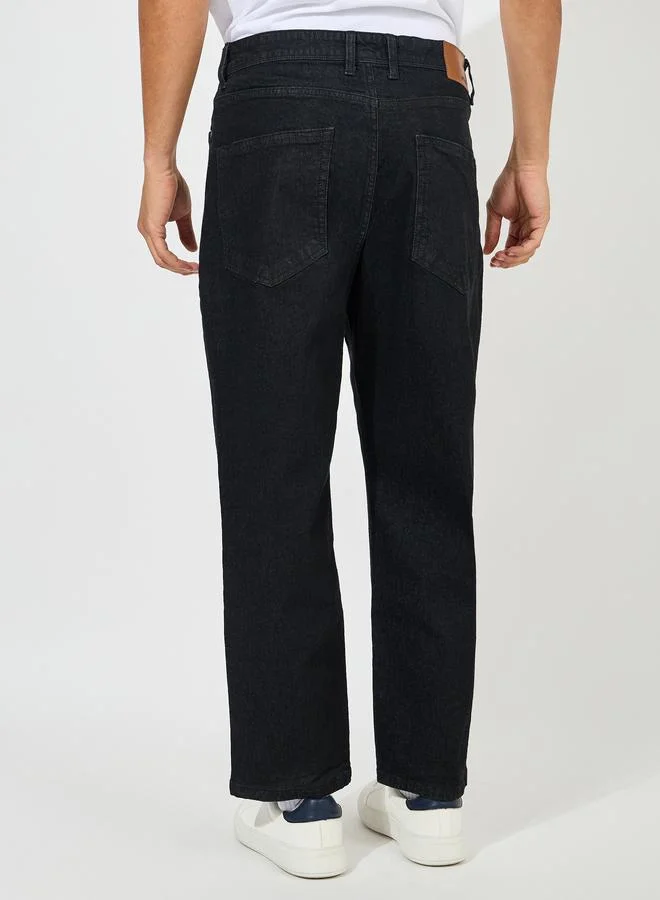 ستايلي Cotton Stretch 5-Pocket Loose Fit Jeans