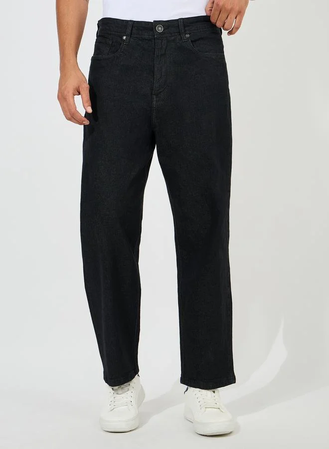ستايلي Cotton Stretch 5-Pocket Loose Fit Jeans