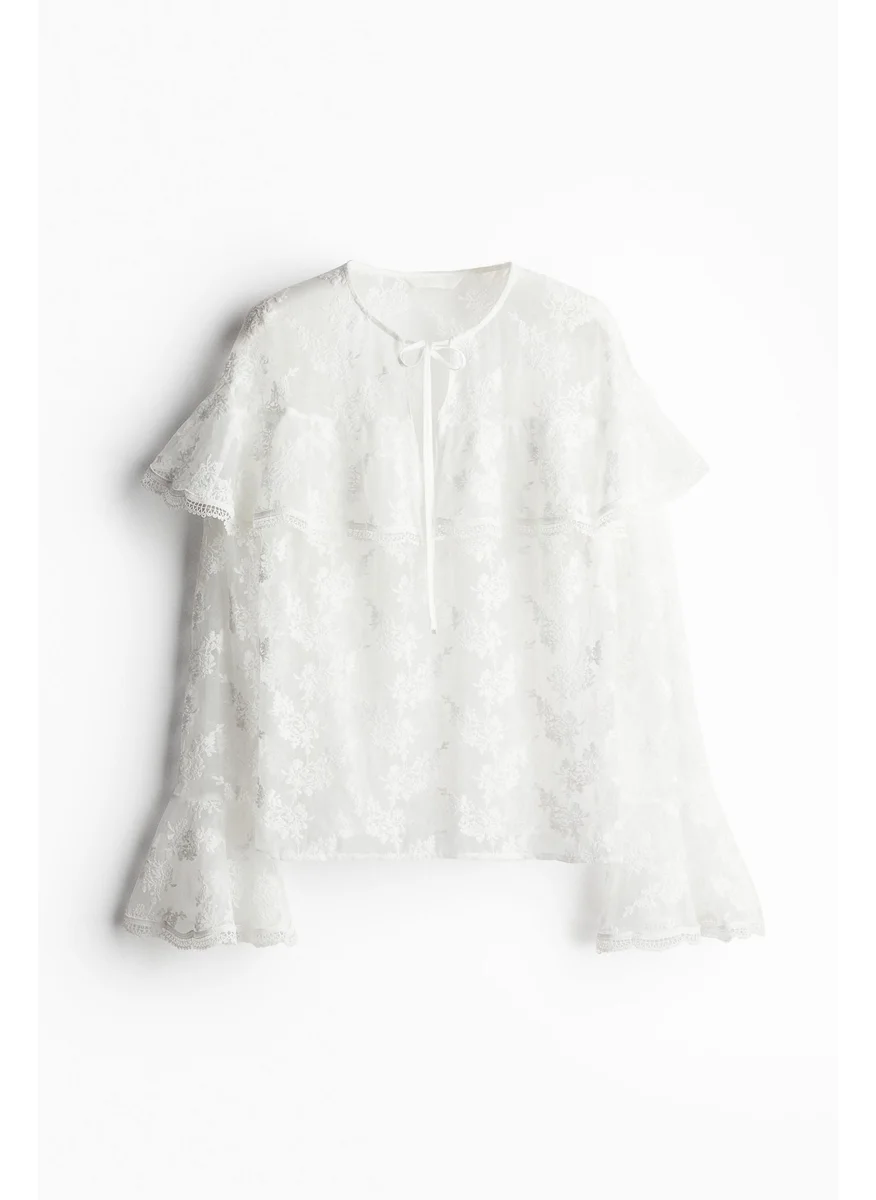 H&M Flounced Lace Blouse