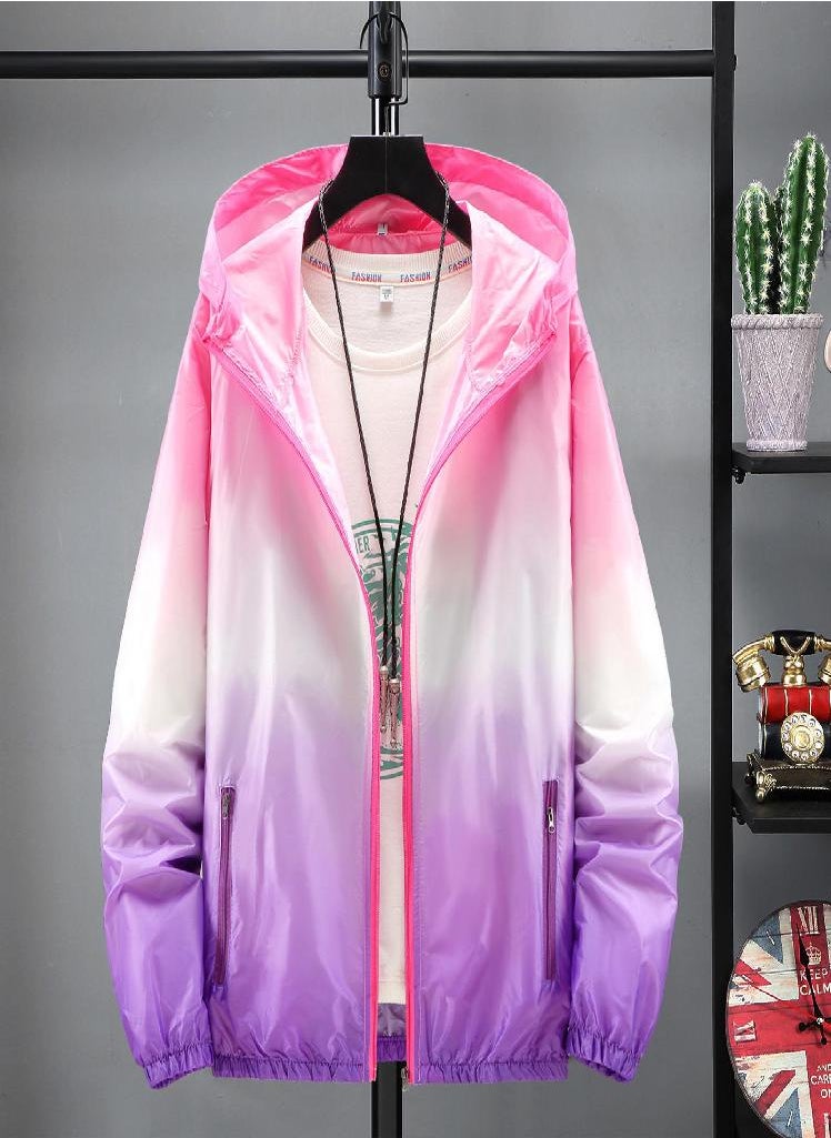 Eckek - Women's Fashion Casual Gradient Hooded Light Outdoor Sports Sunscreen Coat - Image 1