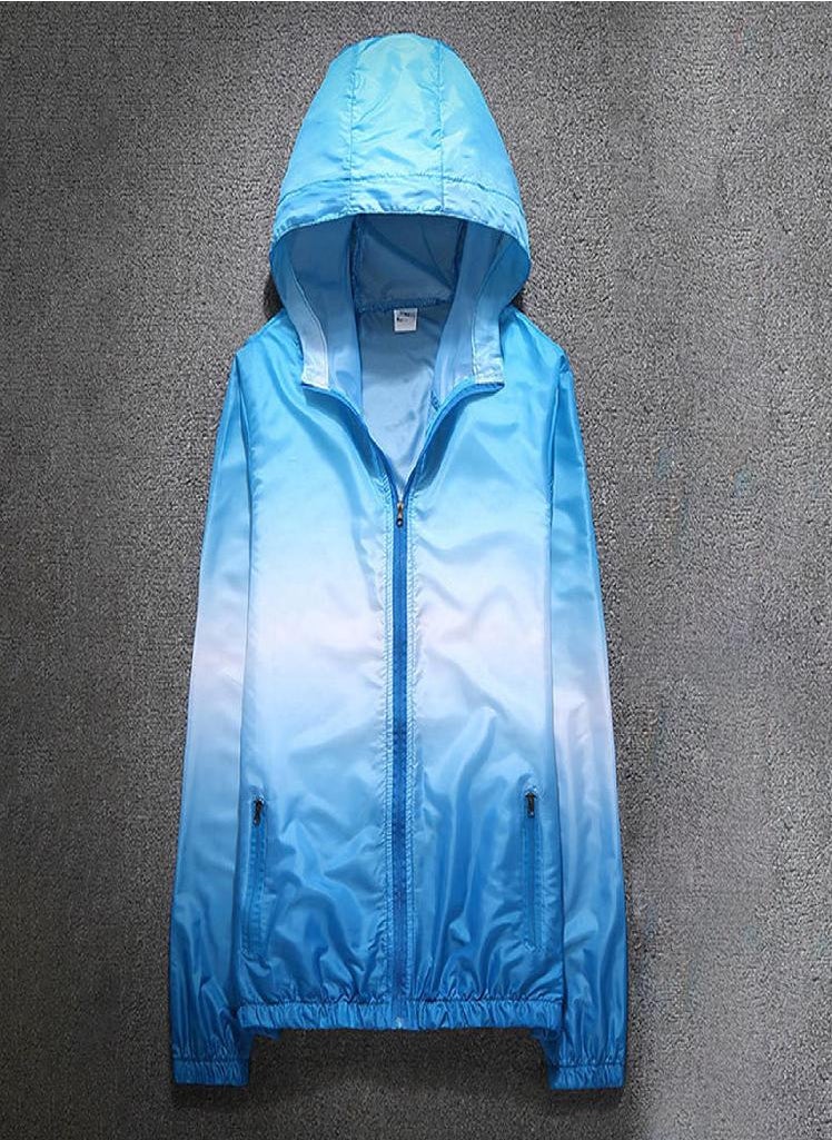 Eckek - Women's Fashion Casual Gradient Hooded Light Outdoor Sports Sunscreen Coat - Image 1