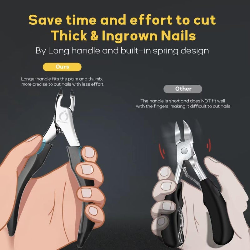 Wanmat 5 in 1 Professional Toenail Clippers for Thinck & Ingrown Nails, Upgraded Podiatrist Toe Nail Clippers for Men, Sharp Blade Nail Cutter Set, Wanmat - Image 5