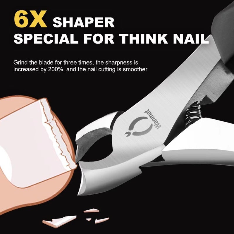 Wanmat 5 in 1 Professional Toenail Clippers for Thinck & Ingrown Nails, Upgraded Podiatrist Toe Nail Clippers for Men, Sharp Blade Nail Cutter Set, Wanmat - Image 2