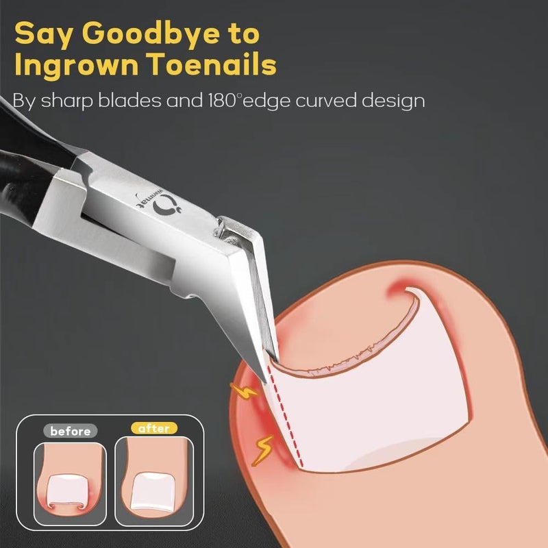 Wanmat 5 in 1 Professional Toenail Clippers for Thinck & Ingrown Nails, Upgraded Podiatrist Toe Nail Clippers for Men, Sharp Blade Nail Cutter Set, Wanmat - Image 3
