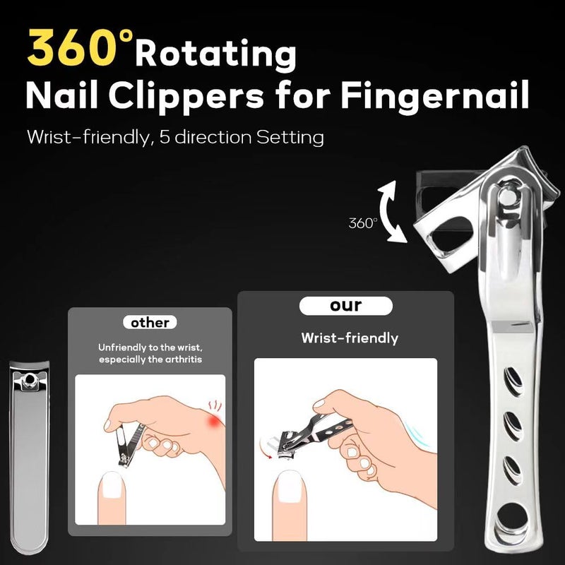 Wanmat 5 in 1 Professional Toenail Clippers for Thinck & Ingrown Nails, Upgraded Podiatrist Toe Nail Clippers for Men, Sharp Blade Nail Cutter Set, Wanmat - Image 4