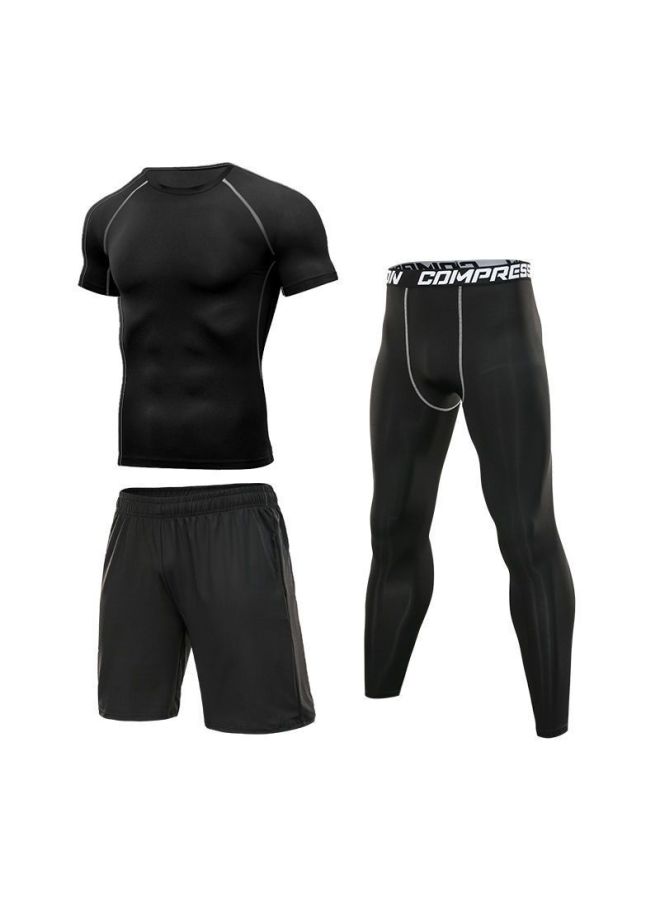 Swimwear Men's Top Anti-embarrassment Adult Swimming Diving Suit Autumn And Winter Warm Suit Swimming Trunks Full Body Sun Protection Long Sleeve-Color:O Suit/elite Short-sleeved Three-piece Set Pp Style-