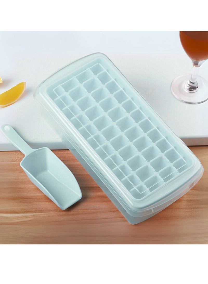 Feelings FEELINGS Ice Cube Tray with Lid, 44 Grids, 28 x 13.5 x 7.5 cm, Ice Maker Box with Scoop, Blue  - Image 1