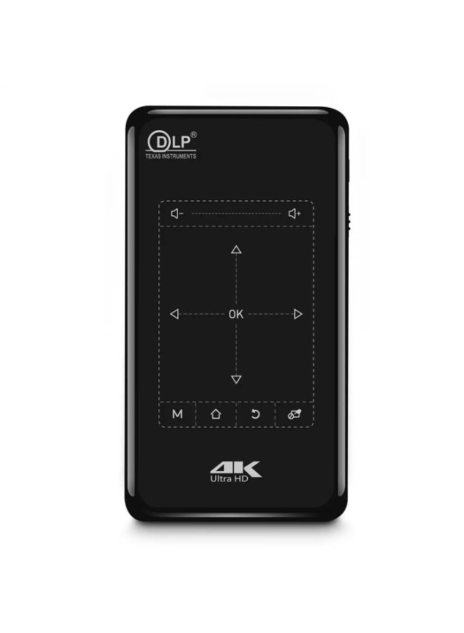 p09-11 Portable DLP Android Smart Mini LED Projector, 4K Decoding Home Theatre 4GB ram - 32 GB Rom - Black - Image 1