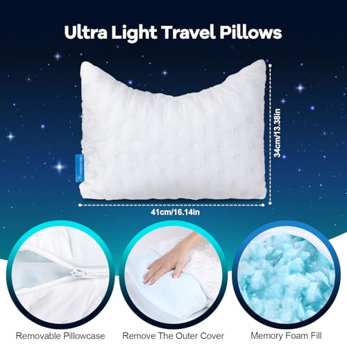 KUCEY Cooling Side Sleeper Pillow for Neck and Shoulder Pain, Luxury Shredded Memory Foam Curved Bed Pillows for Sleeping Set of 1- Adjustable Travel Pillow Size- Washable Cover Crescent White - Image 3
