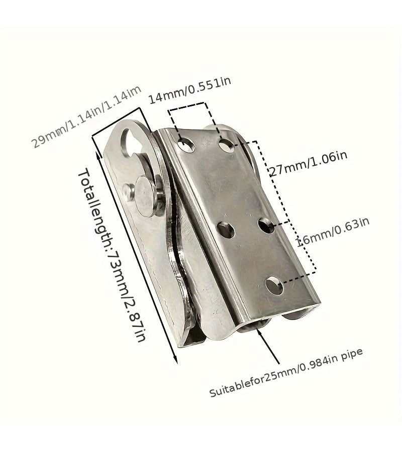 Mini 90 Degree Self Locking Hinge For RV Bed Dining Table Iron 1pc - Image 2