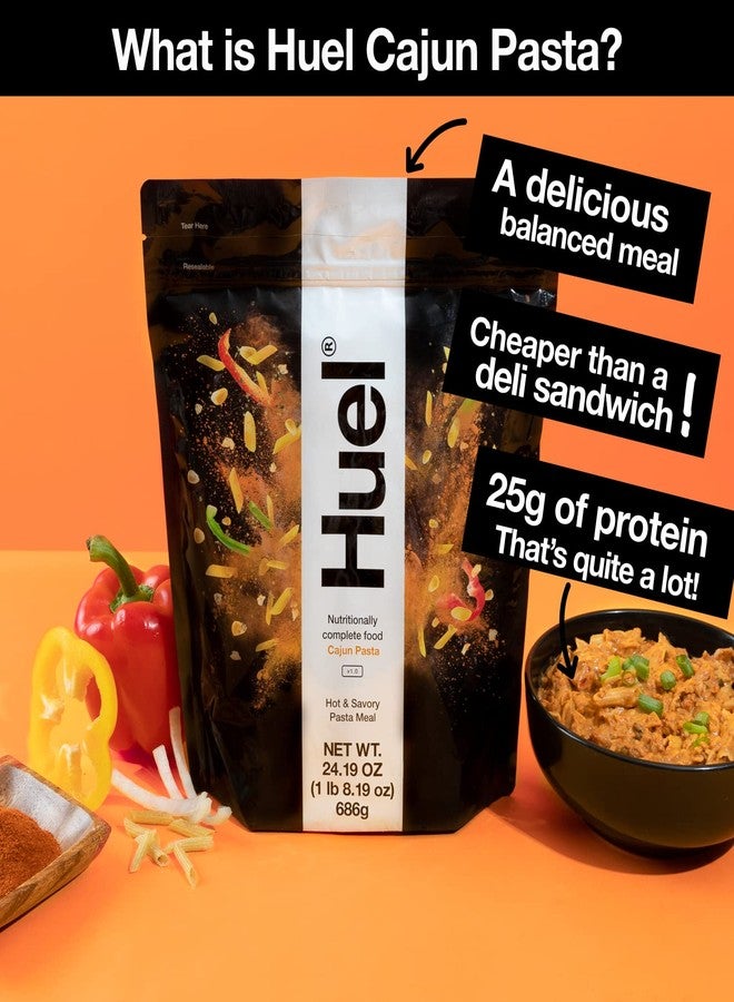 Huel Hot and Savory Instant Meal Replacement - Cajun Pasta - 14 Scoops Packed with 100% Nutritionally Complete Food, Including 25g of Protein, 6g of Fiber, and 27 Vitamins and Minerals - Image 2
