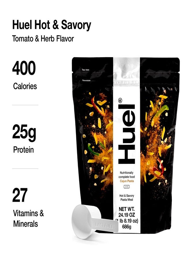 Huel Hot and Savory Instant Meal Replacement - Cajun Pasta - 14 Scoops Packed with 100% Nutritionally Complete Food, Including 25g of Protein, 6g of Fiber, and 27 Vitamins and Minerals - Image 5