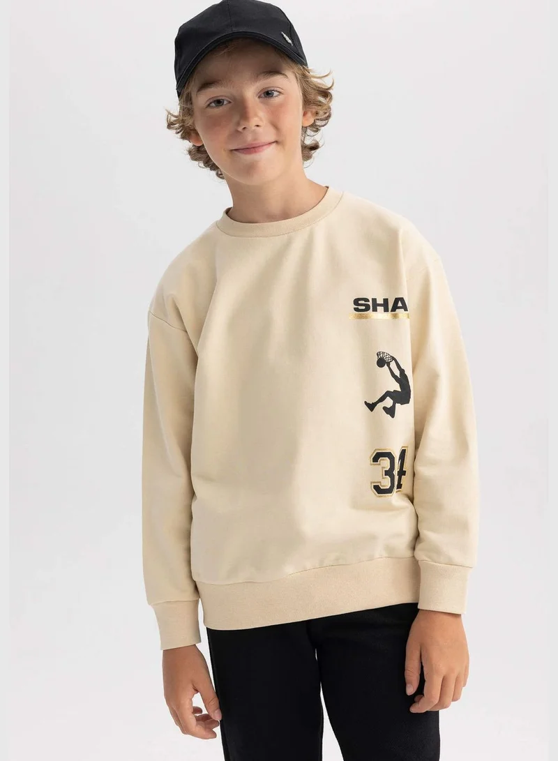 DeFacto Shaquille O'Neal Licenced Relax Fit Long Sleeve Back Print Sweatshirt
