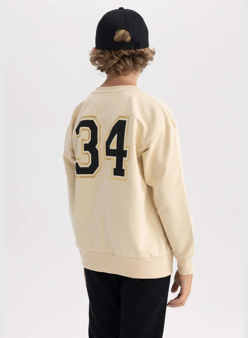 DeFacto Shaquille O'Neal Licenced Relax Fit Long Sleeve Back Print Sweatshirt