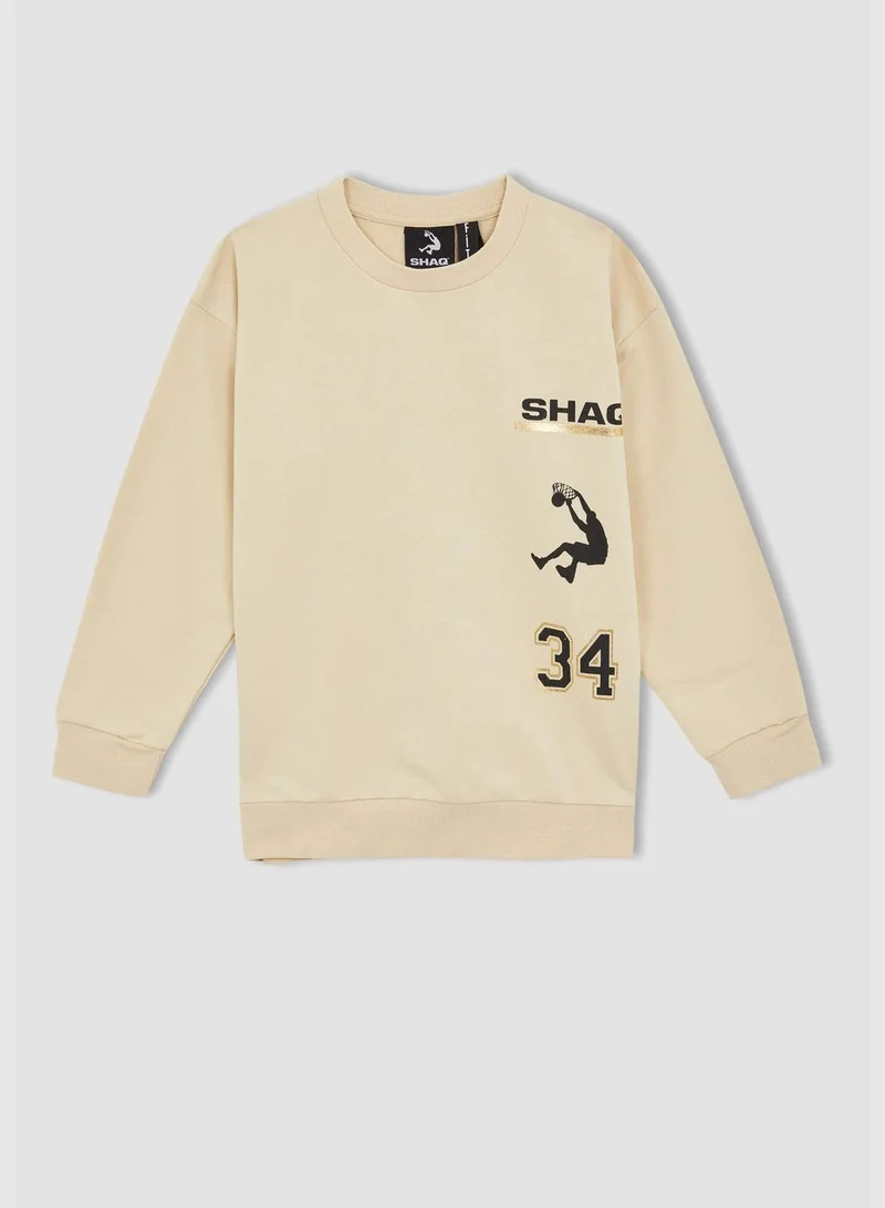 DeFacto Shaquille O'Neal Licenced Relax Fit Long Sleeve Back Print Sweatshirt
