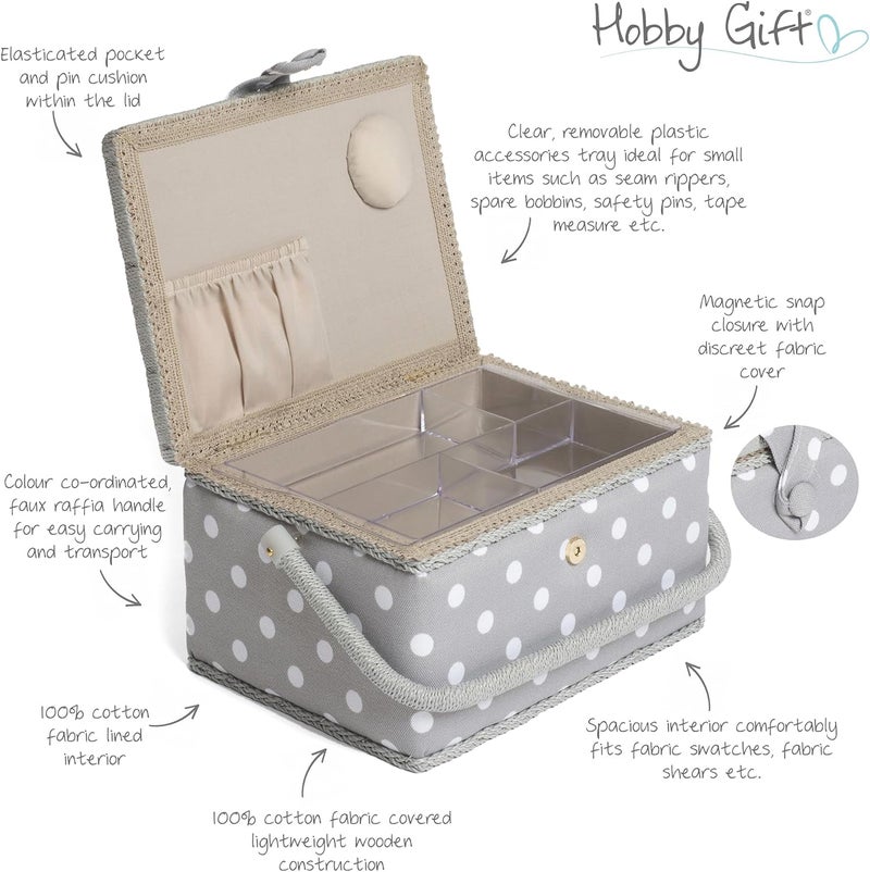Hobby Gift صندوق تخزين حرفي مليء مسبقًا وحصري للهدايا، يحتوي على مجموعة خياطة مكونة من 94 قطعة، بلون رمادي، رقم المنتج: MRM137F - Image 5