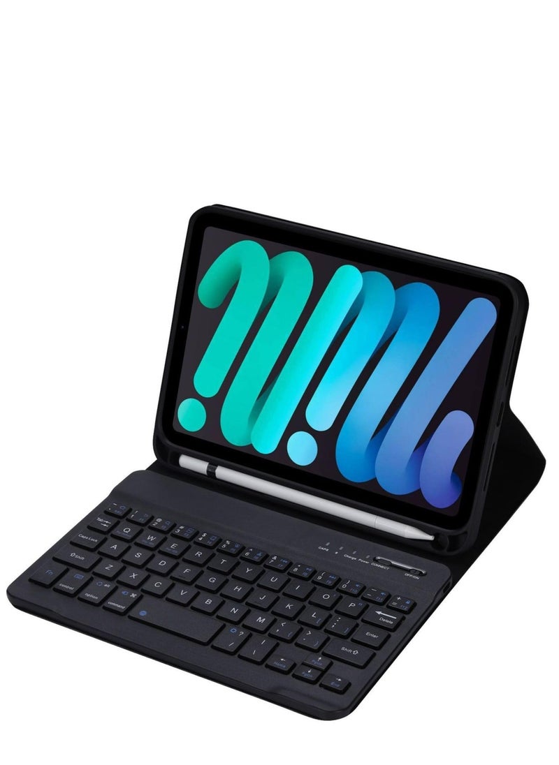 Generic - Keyboard Case Compatible with iPad Mini 7 / iPad Mini 7th Generation 8.3 Inch (2024), Slim Lightweight Stand Cover with Magnetically Detachable Wireless Bluetooth Keyboard - Image 1
