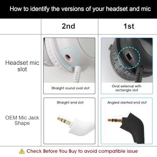REEYEAR Mic Replacement Boom Compatible with HyperX Cloud II/Core/CloudX 2nd Gen (After Produced 2021) – Straight Jack Gaming Microphone, Noise Cancelling 3.5mm Mic with Foam Cover,Black - Image 2