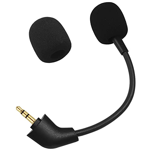 REEYEAR Mic Replacement Boom Compatible with HyperX Cloud II/Core/CloudX 2nd Gen (After Produced 2021) – Straight Jack Gaming Microphone, Noise Cancelling 3.5mm Mic with Foam Cover,Black - Image 1