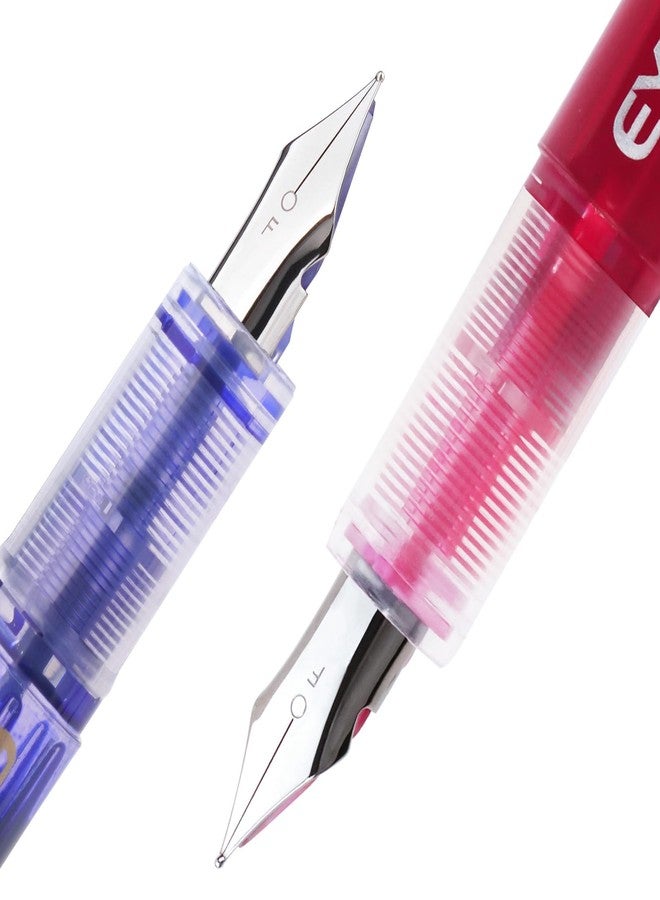 EYEYE Fountain Pens for Writing, 9 Pack Assorted Colors Disposable Fountain Pens Stainless Steel Nib, Clear Barrel, Fine Point Smooth Writing for Calligraphy, Journaling, Office & School Supplies - Image 4
