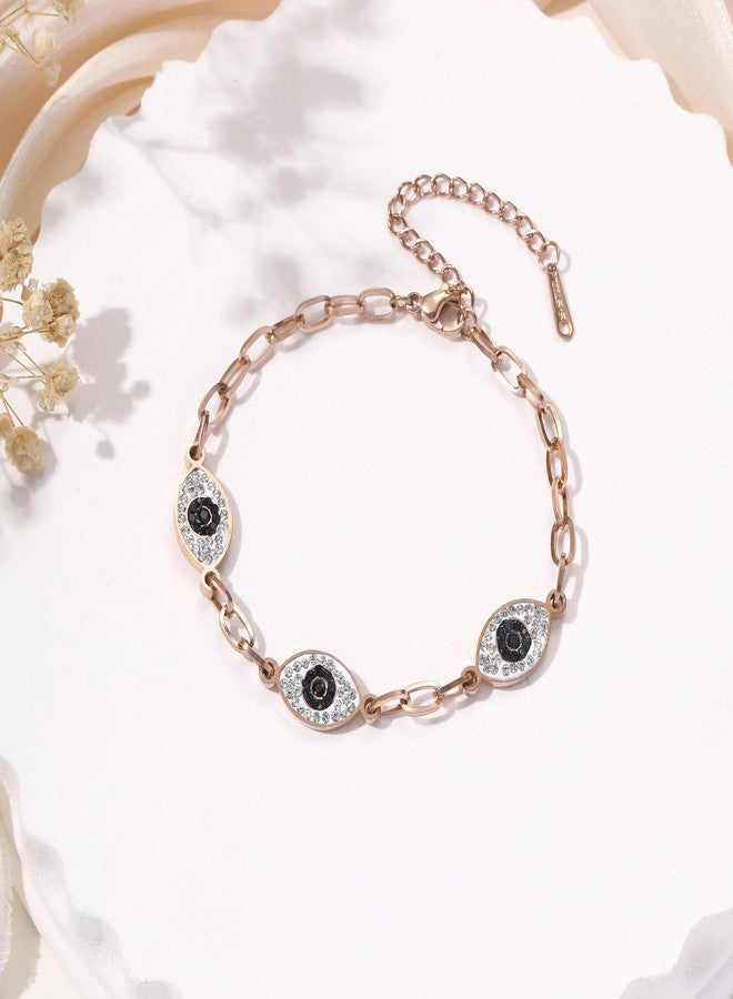 SALTY Set of 1 Anti Tarnish Evil Eye Bracelet for women & Girls | Hand Band Gift Pack for Sister, Jewelry Accessories | Wrist Band for Girls, Women | Fancy Jewellery Combo Gifts | Ideal for Gifting Hamper | Gift for Valentine Day - Image 4