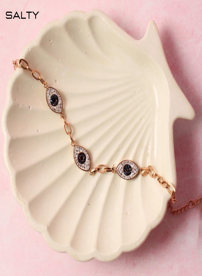 SALTY Set of 1 Anti Tarnish Evil Eye Bracelet for women & Girls | Hand Band Gift Pack for Sister, Jewelry Accessories | Wrist Band for Girls, Women | Fancy Jewellery Combo Gifts | Ideal for Gifting Hamper | Gift for Valentine Day - Image 2