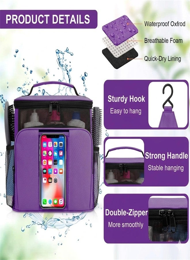 BAIMAY Travel Toiletry Bag for Women, Large Makeup Organizer for Full-Sized Toiletries Gifts for Women-Purple - Image 4