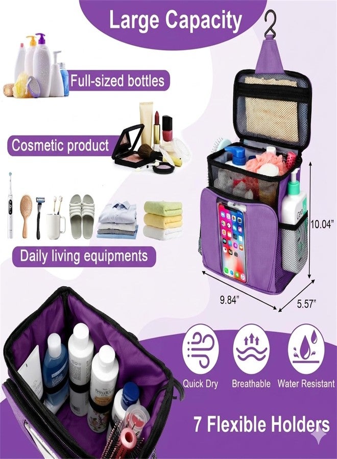 BAIMAY Travel Toiletry Bag for Women, Large Makeup Organizer for Full-Sized Toiletries Gifts for Women-Purple - Image 3