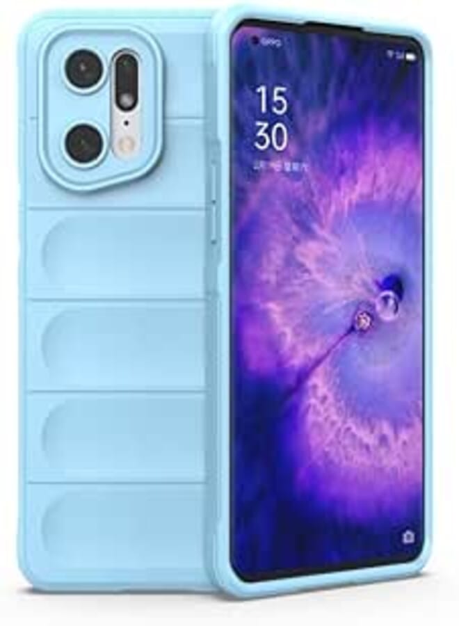 Premium Protection Back Silicone Case Compatible with Oppo Find X5 Pro Magic Shield Shockproof Case with Camera Protection for Oppo Find X5 Pro 5G (light blue)