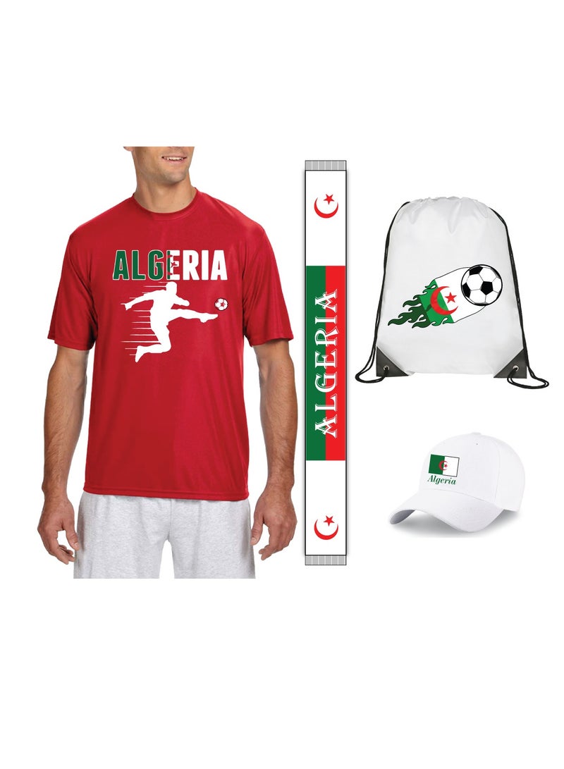Algeria Sports Dry Fit T-shirt - Soccer Team Printed T shirts - Team Jersey T Shirts for Men and Women - Combo Pack  - Image 1