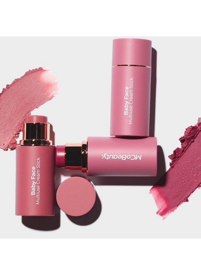 أم سي أو بيوتي كريم أساس متعدد الاستخدامات من إم كو بيوتي بيبي فيس، لون وردي فاوانيا وردي، ناعم كالحرير، أحمر خدود قابل للبناء للعينين والشفاه والخدين، نباتي، مستحضرات تجميل خالية من القسوة - Image 4